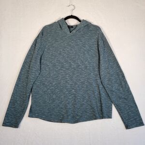 Vince Cotton Blend Hoodie in Green/Blue Marl, Size L